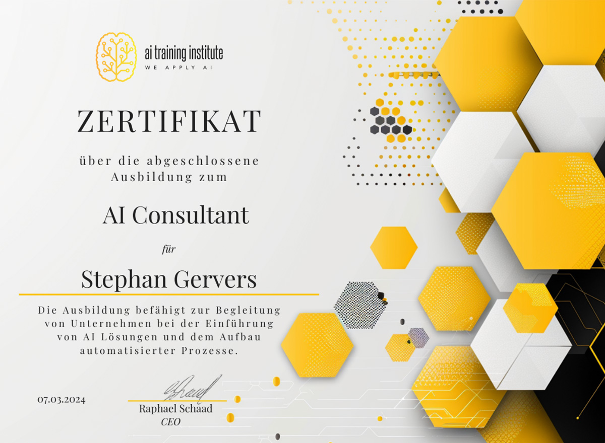 AI Consultant Zertifikat